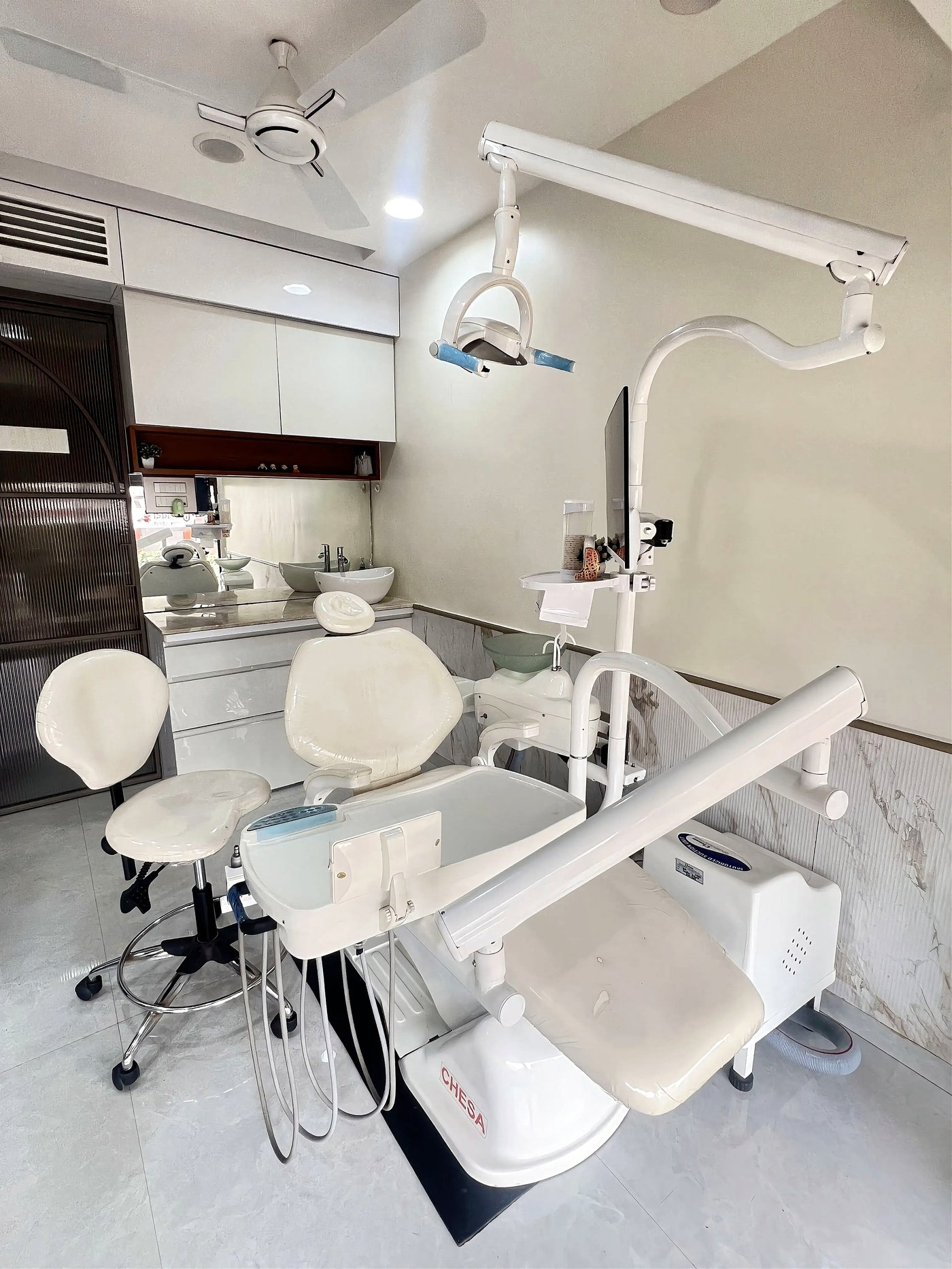 Patient treatment room at Dr. Ugale's Dental Wellness